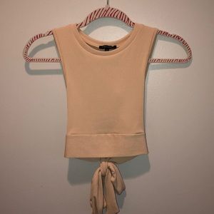 Verge Girl Cooler Than You Ribbed Tie Back Top